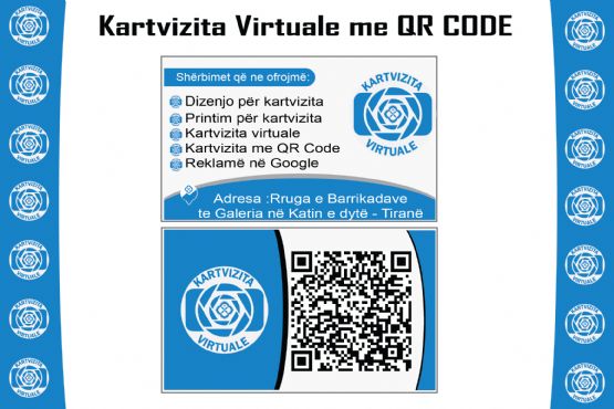 Kartvizita Me QR Code, Dizenjo per kartvizita, Printim per kartvizita, Kartvizita virtuale, Aktivizimin e QR CODE pa date skadence